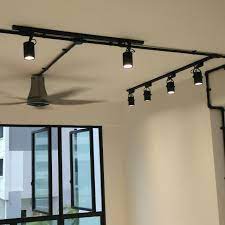 Hdb Bto Living Room Track Light And Fan Package No Installation Furniture On Carousell Track Lights Living Room Track Lighting Living Room Lighting