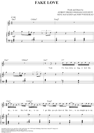 Fake Love Fake Love Sheet Music Digital Sheet Music