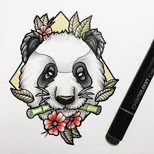 Loving This Panda Tattoo Design By Anafdezv Using Their Chameleon Pens Chameleonpens Pen Marker Alcoholmarkers Col Panda Tattoo Panda Artwork Marker Art