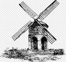 Windmuhle Windkraft Windkraftanlage Windmuhle Kunstwerk Schwarz Und Weiss Png Pngegg