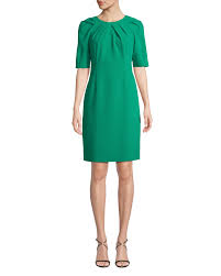 taylor short sleeve tucked sheath dress