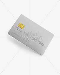 Metal Credit Card Mockup Half Turned View High Angle Shot In Object Mockups On Yellow Images Object Mockups High Angle Shot Debit Card Design Psd Template Free