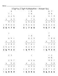 3 digit by 2 digit multiplication worksheets answer keys tpt