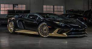 The hexagonal design of the new exhaust pipes evoke the power of the space shuttle; Autocar India This Black And Gold Lamborghini Aventador Facebook