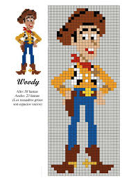 Woody Toy Story X Stitch Perler Bead Disney Beaded Cross