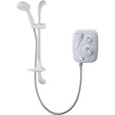 Triton Silent Running Thermostatic Power Shower White Chrome Power Shower Triton Showers Mixer Shower