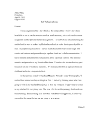 Writing the best reflection paper and how to do it. Abby S Self Reflective Paper