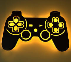 Led Lighted Playstation Controller Wall Art Video Game Art Etsy In 2020 Game Room Decor Playstation Controller Led Color Changing Lights