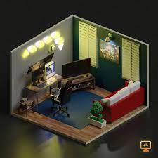 D Anjas Putra On Instagram Another Great Gaming Room Designed By Dopegamingsetup And Modeling Is Done By Me You Can 3d Room Game Room Design Room Design