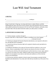 In order to be valid, a will does not need to adhere to any specific form, or feature certain language. Last Will And Testament Form Free Last Will Template