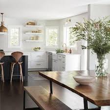 Live edge english walnut dining table with bench. Live Edge Dining Table With Wood And Metal Bench Transitional Dining Room