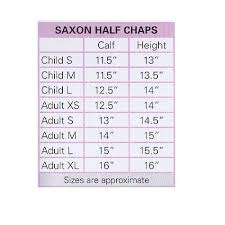 saxon half chaps size chart best picture of chart anyimage org