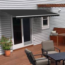 A retractable patio awning saves your property and your money. Motorized Retractable Patio Awning 16x10 Feet Black Aleko