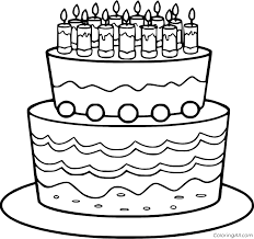 Here's another birthday cake coloring for you to fill. Simple Double Birthday Cake Coloring Page Coloringall