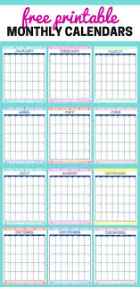 cute free printable monthly calendars organizing moms