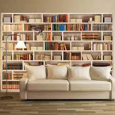 Papier peint trompe l'oeil bibliothèque. Papier Peint Bibliotheque Domestique Beaux Meubles Pas Chers