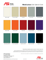 Metal Locker Color Chart Division 10 Direct