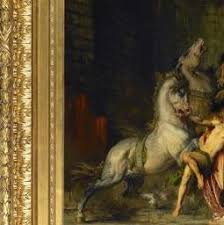 Los angeles, united states as the shadowy figure of hercules observes from between two columns in the background, four wild horses rip apart the slender body of king diomedes. Diomedes Devoured By His Horses Musee Des Beaux Arts