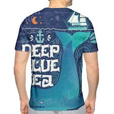 Nicokee 3d Print T Shirt Whale Sea Boat Ocean Anchor Pirate