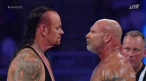 Fighting as if their very lives were at stake, the two icons annihilated one another, smashing bodies through ringside tables and bashing limbs with steel chairs. Wwe Super Showdown Results The Undertaker Defeats Goldberg Sports News The Indian Express