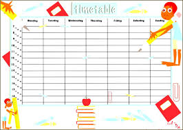 Monthly Time Table Template School Timetable Timetable Template Kids Calendar