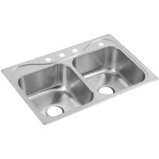 4 hole double bowl kitchen sink 11402 4