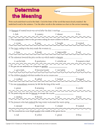 The context of an idea or event is the general situation that relates to it, and which. Determine The Meaning Context Clues Worksheets