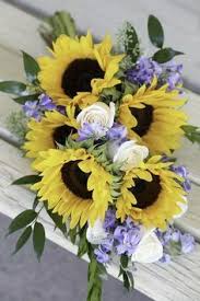 Yellow Sunflowers White Roses Lavender Delphinium Green Foliage Wedding Bouquet Sunflower Wedding Bouquet Sunflower Wedding Lavender Wedding Theme