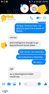 Now that my kids are getting older they have started to love to tell jokes as well and funny knock knock. 4g 11 54 139 Pm 2 Active Now Oh Boy I Love Ya Mom I M Glad You Gave Me A Sense Of Humor Me Too And Intelligence Enough To Go Beyond Knock