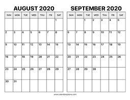 Maybe you would like to learn more about one of these? August And September 2020 Calendar Calendar Options