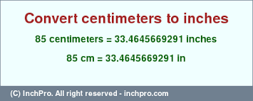 85 Cm In Inches Convert 85 Centimeters To Inches Inchpro Com