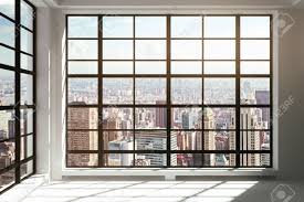 These high ceiling windows not only make the room brighter and airy but also make a connection between outdoor and indoors. Floor To Ceiling Windows With City View Stock Photo Picture And Royalty Free Image Image 45884259