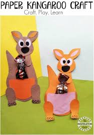 Kids Paper Kangaroo Craft Activity Australia Crafts Kangaroo Craft Animal Crafts For Kids