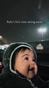 First snowfall magic! Watch till the end for an adorable dose of cuteness  ❄️🥹 credit:@Asia ❄️💙 #babytok #babiesoftiktok #firstsnowfall