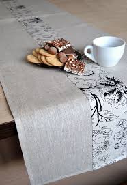Natural Linen Table Runner Dinner Taupe Table Setting Eco Etsy In 2020 Printed Table Runner Linen Table Runner Table Runners