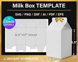 Milk Box Template, DIY Milk Carton BLANK Template, Canva, Svg, Cricut,  Printable, Instant Download - Etsy