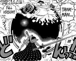 One of the many forms of gear fourth is the tankman, in which luffy inflates his body so much that he looks like a stuffed tank. One Piece Chapter 842 Tankman Vs Cracker 12dimension