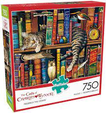 Shop for charles wysocki cat puzzles now Buffalo Games Charles Wysocki Cats Frederick The Literate Jigsaw Puzz I Love Puzzles