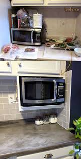 Free Up Your Space By Hanging An Additional Shelving For Microwave Oven Kitchen Countertops Apartment Kitchen Budget Kitchen Remodel