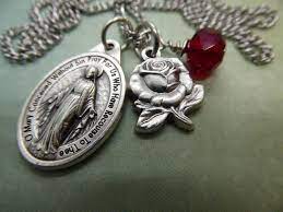Miraculous Medal Holy Medal Necklace Catholic Blessed Virgin Etsy Miraculous Medal Virgin Mary Blessed Virgin