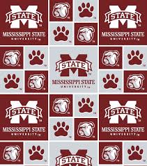 Buy state cross stitch on ebay. Ncaa Cotton Fabric Mississippi State Block