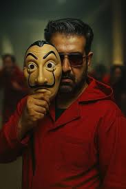 Creating cinematic Money Heist image with AI