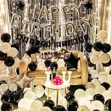 Black And White Happy Birthday Theme Decoration Kit Combo 38pcs Adult Husband Boys 30th 40th 60th 70th Kids Birthday Party Decoration Items Birthday Decoration Items Balloons For Decoration Birthday