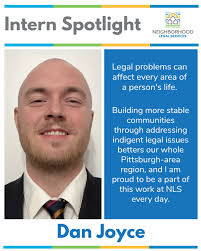 Check out Neighborhood Legal Services' spotlight of 3L Dan Joyce! Meet one  of our amazing interns during today's Intern Spotlight! 💡 "My name is Dan  and I'm entering my 3L year at