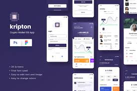 Kripton Crypto Wallet Ios App Design In Ux Ui Kits On Yellow Images Creative Store