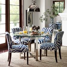 A trendy zebra print adorns the upholstery of this comfortable parson chair. Fitzgerald Side Chair Side Chairs Dining Dining Room Contemporary Round Dining Room