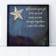 Always Together Under The Stars Art Print Engagement Print Night Sky Art Sentimental Gift Long Distance Relationship Night Sky Art Beautiful Night Sky Sky Art