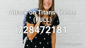 Roblox game codes give you free rewards in games including currency and cosmetics. Attack On Titans Theme Full Roblox Id Roblox Music Codes