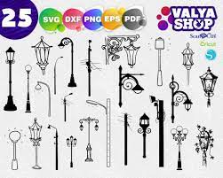 Lamp Post Svg Street Lamp Street Post Lighting Fixture Lighting Design Vintage Svg Clipart Stencil Template Transfer Svg Vector Business Design Svg Stencil Template