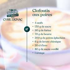 Cuisine Clafoutis Aux Poires Recette Cyril Lignac Recette